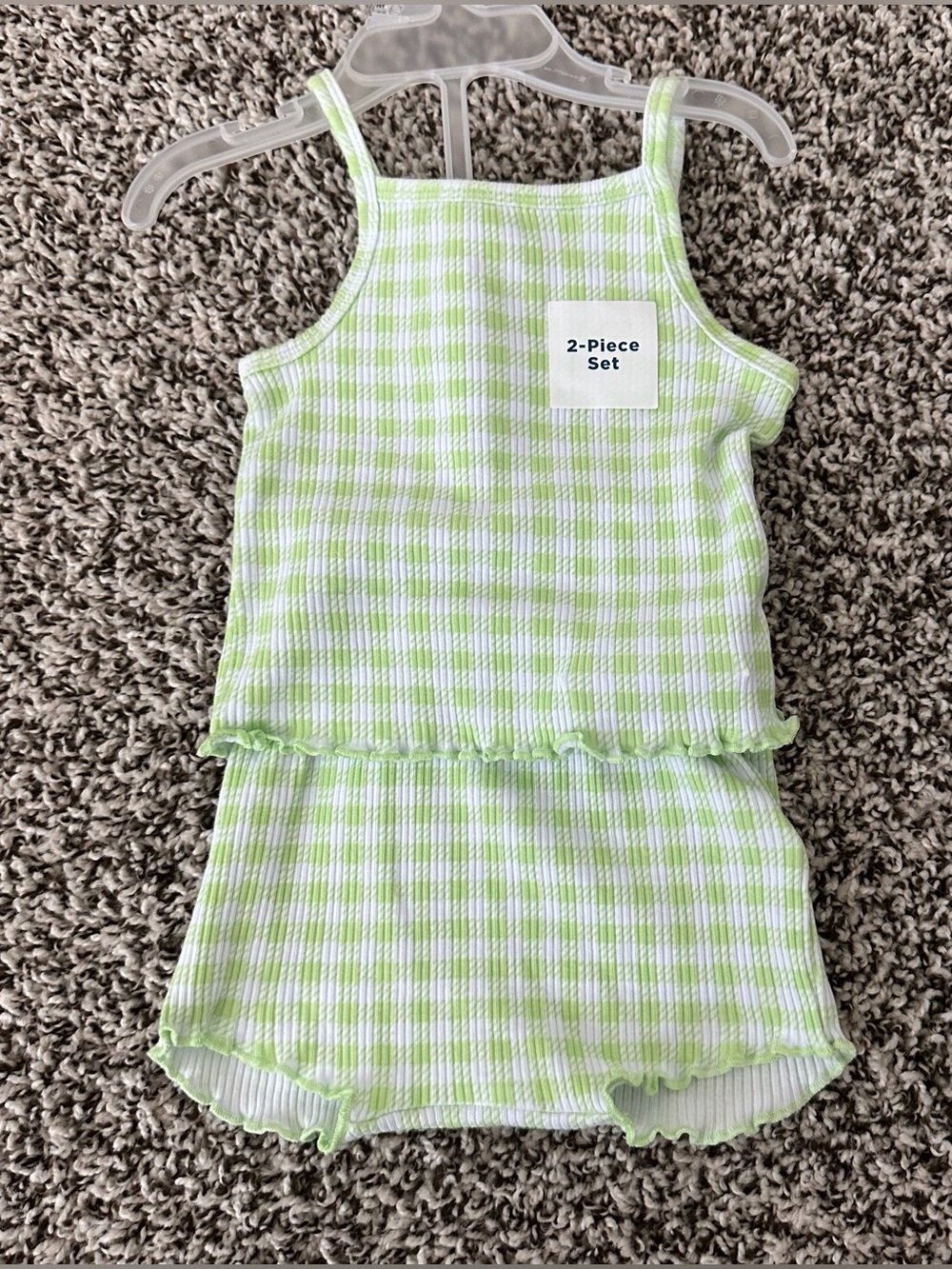 Green gingham old navy set